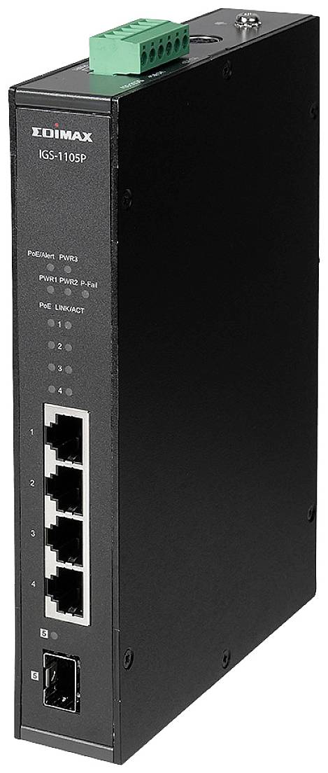 EDIMAX Switch Industrial 4-Port POE GbE + 1 GbE SFP unmanag. - IGS-1105P