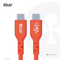 8719214472306 - Usb 20 Typ-C Kabel usb-if pd 240W St St 2m orange CAC-1573 (CAC-1573) - Club 3d 8719214472306 - Usb 20 Typ-C Kabel usb-if pd 240W St St 2m orange CAC-1573 (CAC-1573) - Club 3d