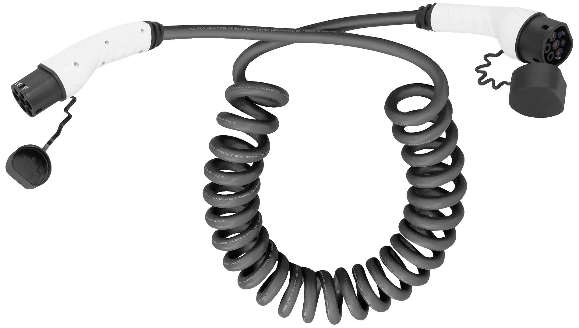 DIGITUS KFZ - Ladekabel Spiral, 7,5 m, Typ 2 auf Typ 2,  (BILD1)