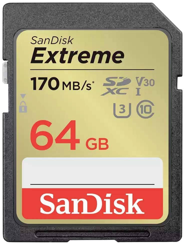 SD Extreme UHS-I Card 64GB SanDisk SDXC - SDSDXV2-064G-GNCIN
