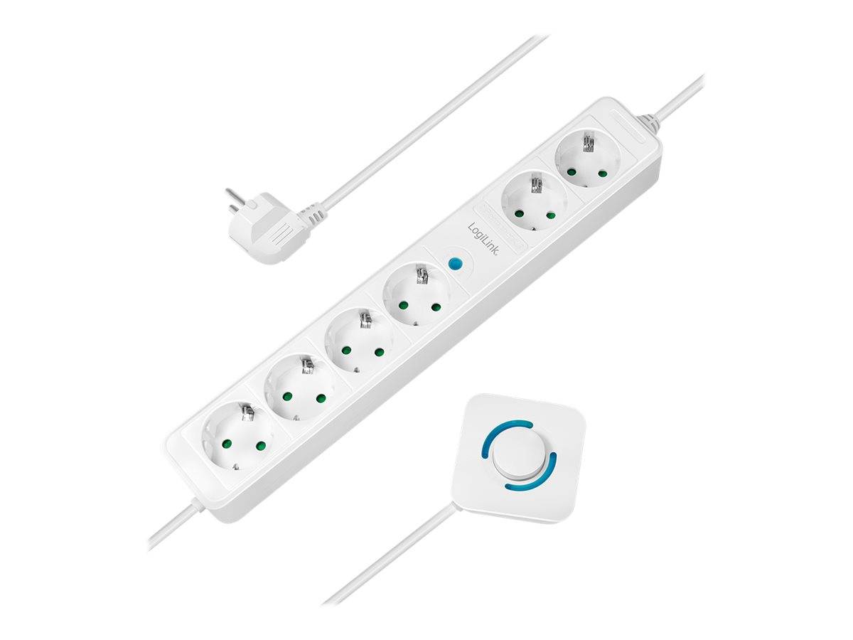 Logilink Steckdosenleiste 6-fach,6xCEE 7/3,m.Fußschalter,1,5 - LPS271