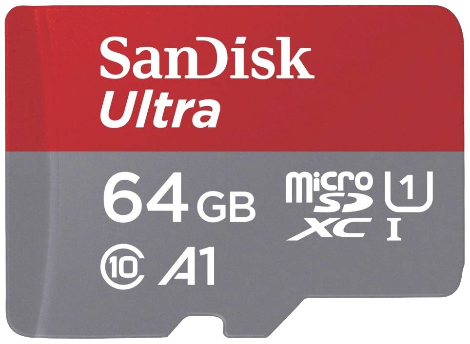 SD MicroSD Card 64GB SanDisk Ultra A1 Class 10 inkl. Adap - SDSQUAB-064G-GN6MA