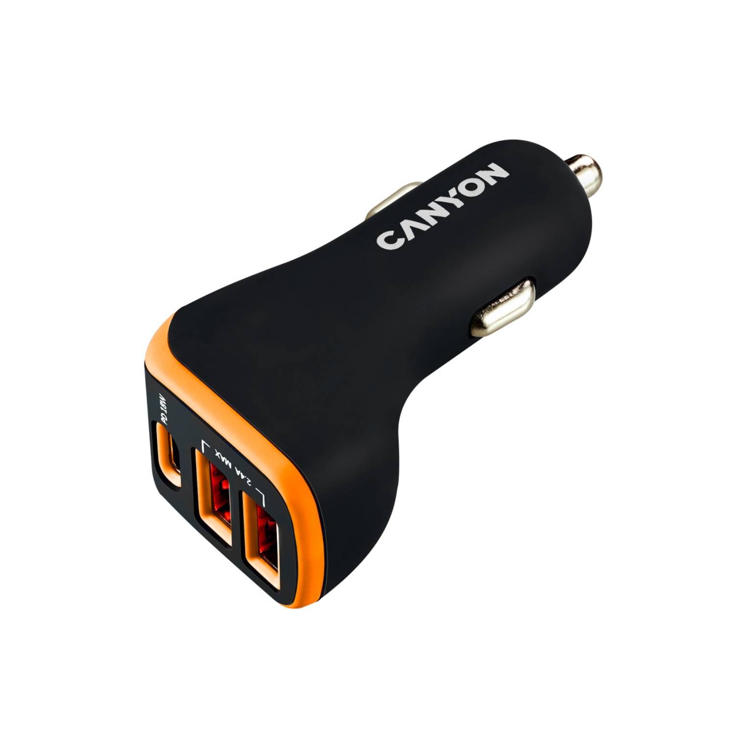 5291485006624 - C-08 - Auto-Netzteil - 18 Watt - 24 A - 3 Ausgabeanschlussstellen (USB USB-C) - Schwarz orange 5291485006624 - C-08 - Auto-Netzteil - 18 Watt - 24 A - 3 Ausgabeanschlussstellen (USB USB-C) - Schwarz orange
