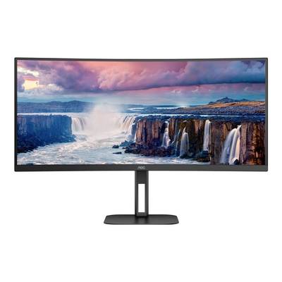 4038986110198 - CU34V5C - 8640cm (34) WQHD Curved Monitor Lautsprecher höhenverstellbar (3440x1440 100 Hz HDMI DisplayPort USB-C USB Hub) schwarz [Energieklasse G] (CU34V5C BK)
