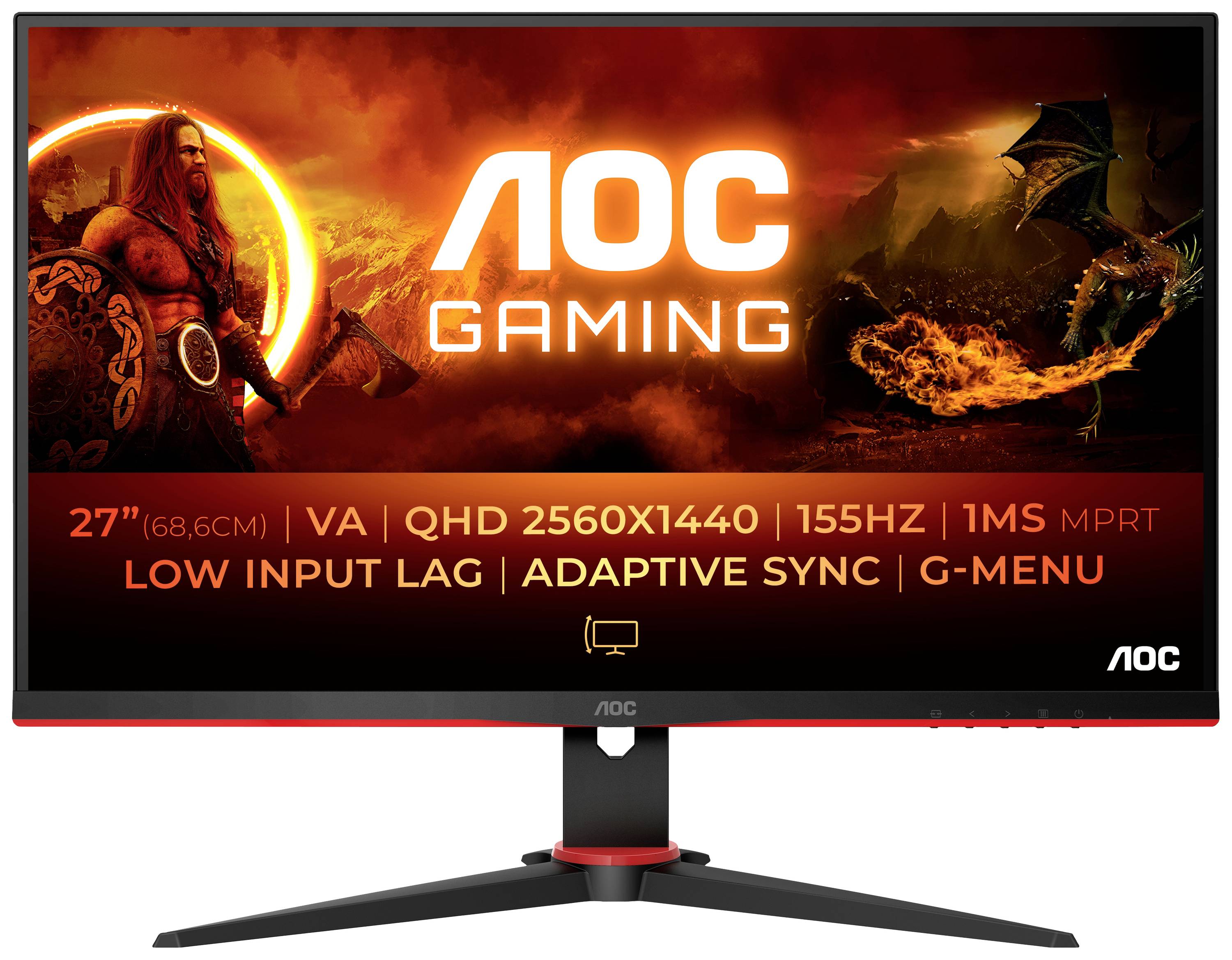 AOC 68,6cm (27) Q27G2E/BK 16:09 2xHDMI+DP VA black/red  (BILD1)