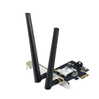 4711081764830 - 0 ASUS PCE-AXE5400 WiFi 6E PCI-E Adapter (zwei externe Antennen 6Hz Band 160MHz Bluetooth 52 WPA3 OFDMA MU-MIMO)