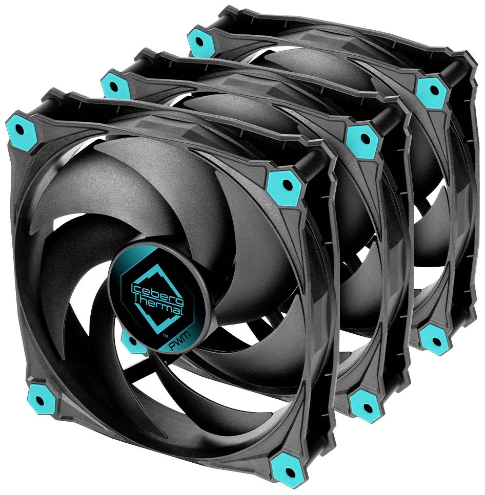 ICEBERG THERMAL IceGALE Silent PWM-120mm Black (3er Pack)* Lüfter