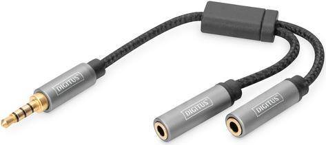 DIGITUS Headset Adapter,3,5mm Klinke auf 2x3,5mmBuchse 0,2mm - DB-510320-002-S