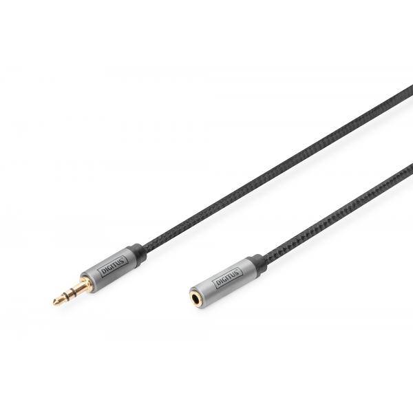 DIGITUS Audio Verlängerungskabel 3,5mm Klinke Buchse Nylon3m - DB-510210-030-S