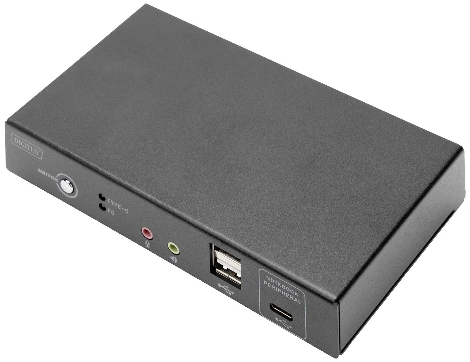 DIGITUS KVM Switch,2-Port,4K30Hz,USB-C/USB/HDMIin,HDMIout