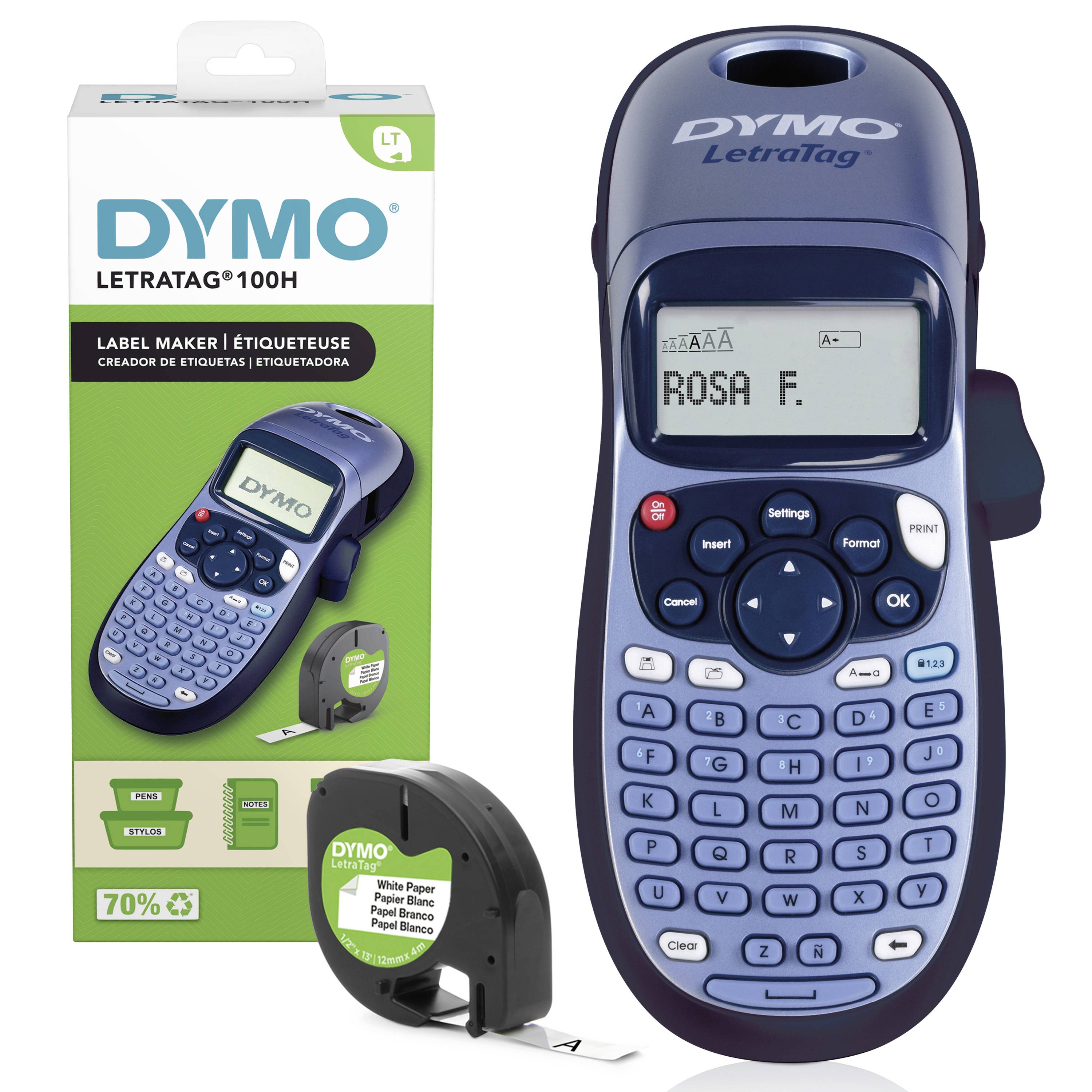 DYMO LetraTag LT-100H blau Handgerät ABC-Tastatur Etikettendrucker