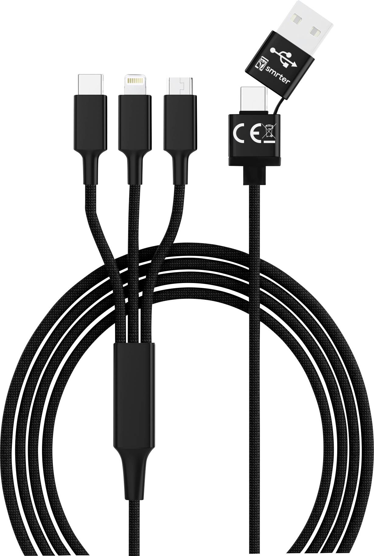 smrter Hydra ULTRA 5in1 Nylon-Ladekabel, 120cm, black retail Ladekabel