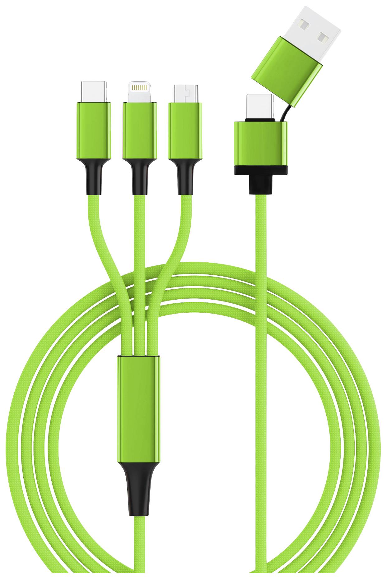 smrter Hydra ULTRA 5in1 Nylon-Ladekabel, 120cm, green retail Ladekabel