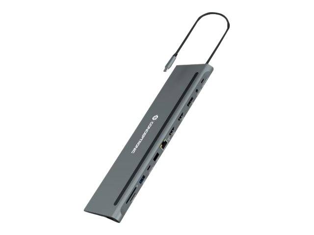 CONCEPTRONIC Dock USB-C->2xHDMI,USB2.0/3.0,100WPD,+ 18cm gr - DONN17G