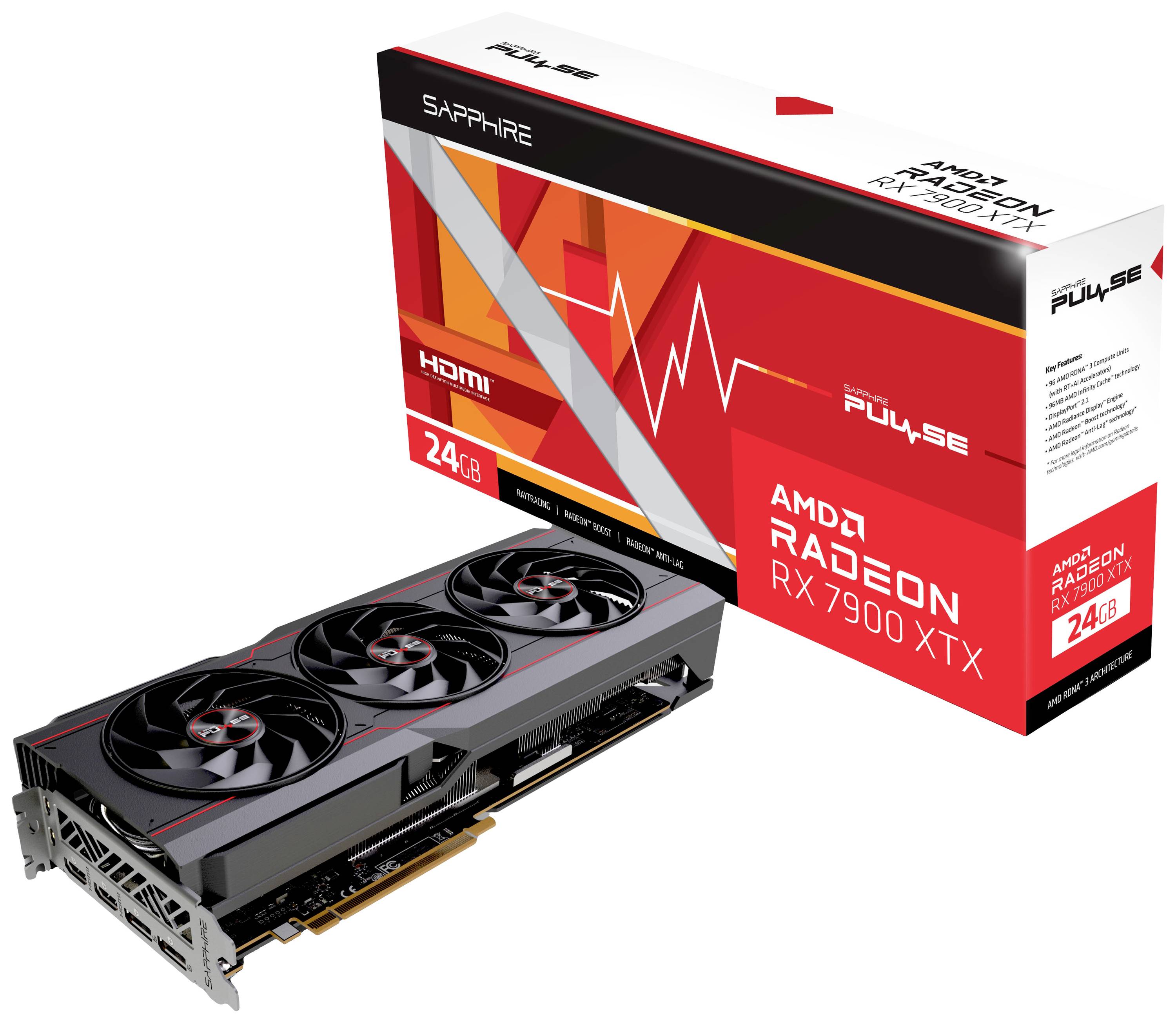 Sapphire Radeon RX7900XTX Gaming Pulse OC 24GB GDDR6 HDMI DP - 11322-02-20G