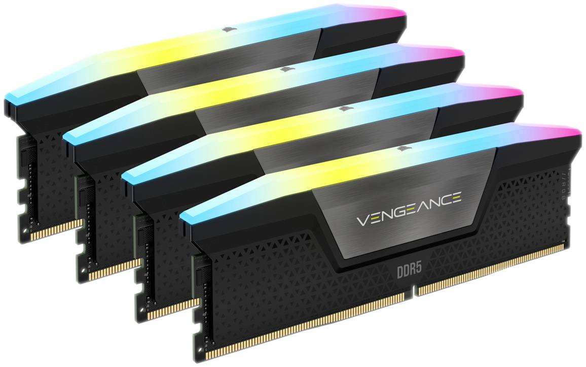 DDR5 64GB PC 6600 CL32 CORSAIR KIT (4x16GB) VENGEANCE RGB B retail - CMH64GX5M4B6600C32