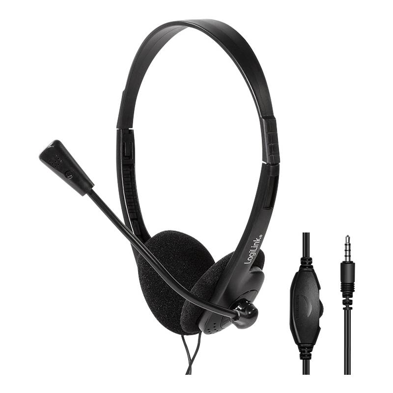 Logilink Stereo-Headset, 1x 3,5-mm-Klinke Bügelmikro Eco-Box Logilink Stereo-Headset, 1x 3,5-mm-Klinke Bügelmikro Eco-Box