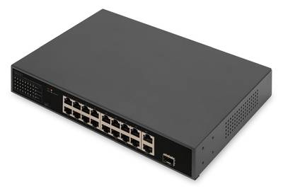 DIGITUS Switch 16-Port 10/100 32W PoE schwarz - DN-95355
