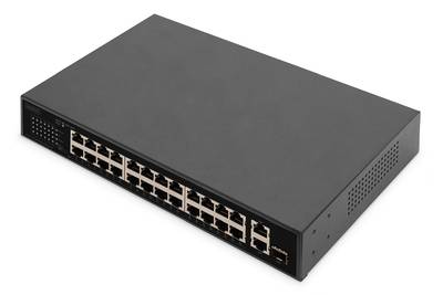 DIGITUS Switch 24-Port 10/100 32W PoE schwarz - DN-95356