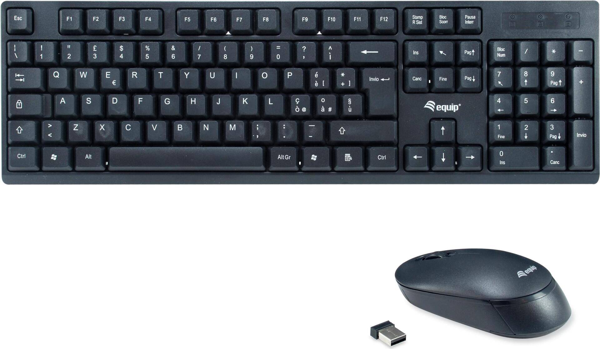 4015867231005 - Equip Wireless Tastatur + Maus Layout italienisch schwarz 4015867231005 - Equip Wireless Tastatur + Maus Layout italienisch schwarz