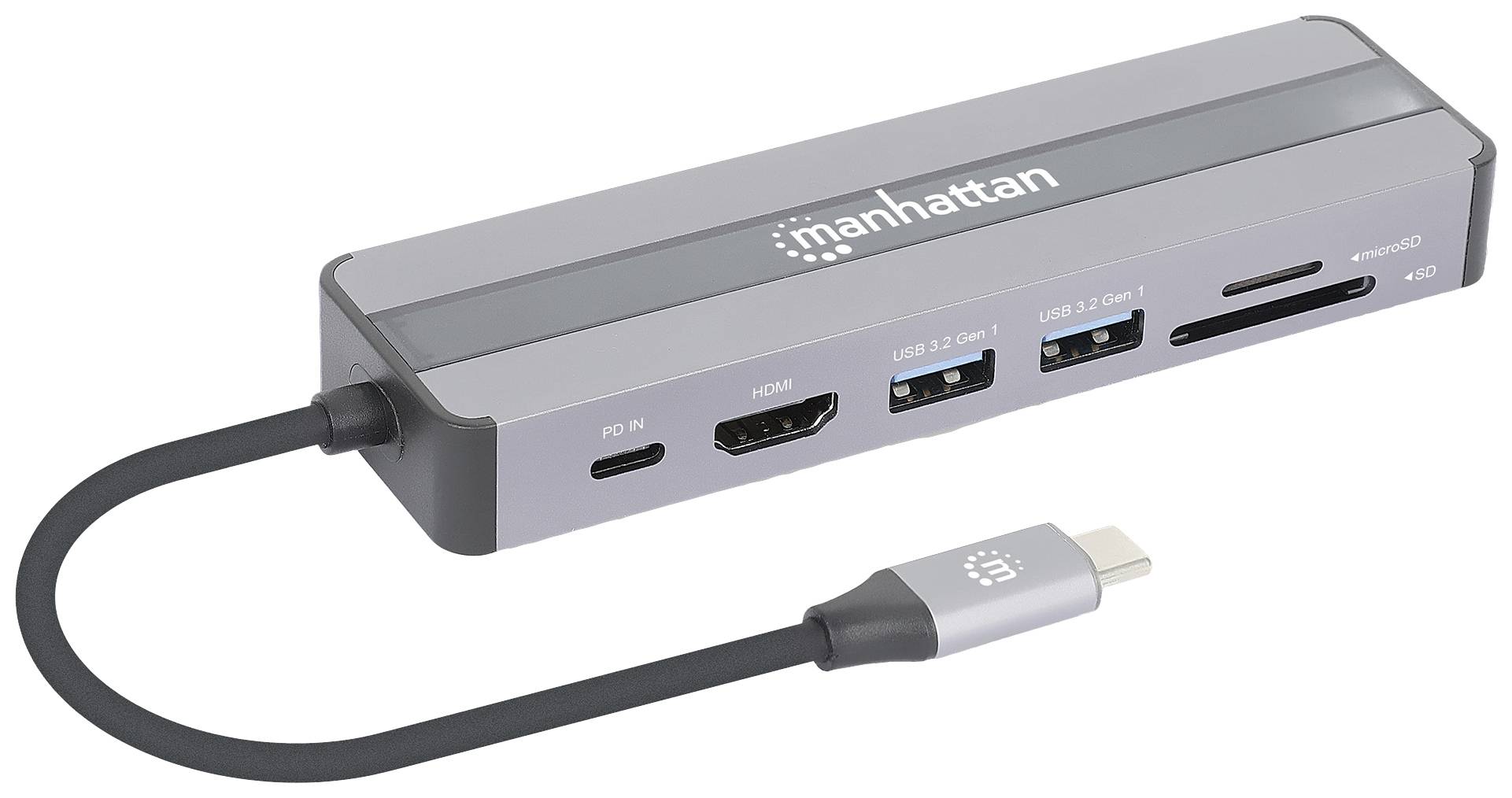 MANHATTAN 7-in-1 Dockingstation HDMI RJ45 2xUSB-A SD/MicroSD - 153928