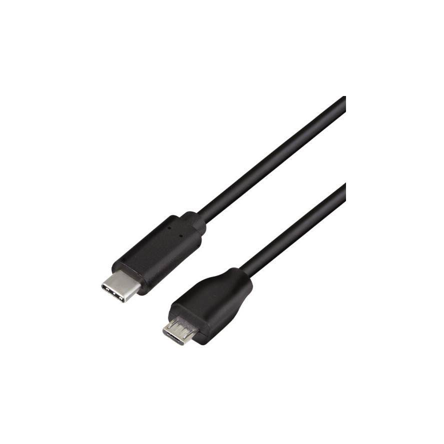 Logilink USB 2.0 Kabel, C/M zu Micro-USB/M 0,5m schwarz - CU0196