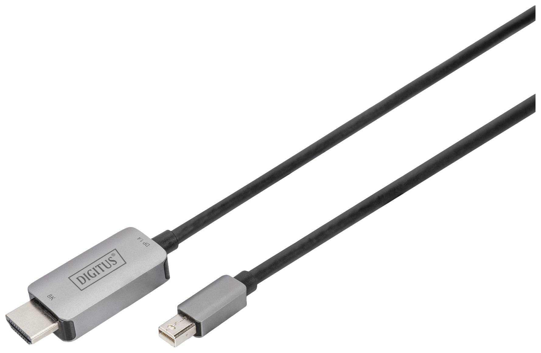 DIGITUS DisplayPort Adapterkabel mini DP->HDMI St/St 8K 1.0m - DB-340109-010-S