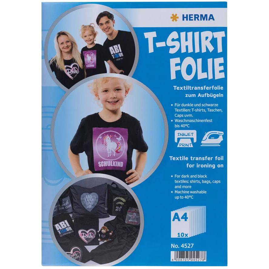 HERMA T-Shirt Folie für dunkle Textilien A4 bedruck. 10 4527 (BILD1)