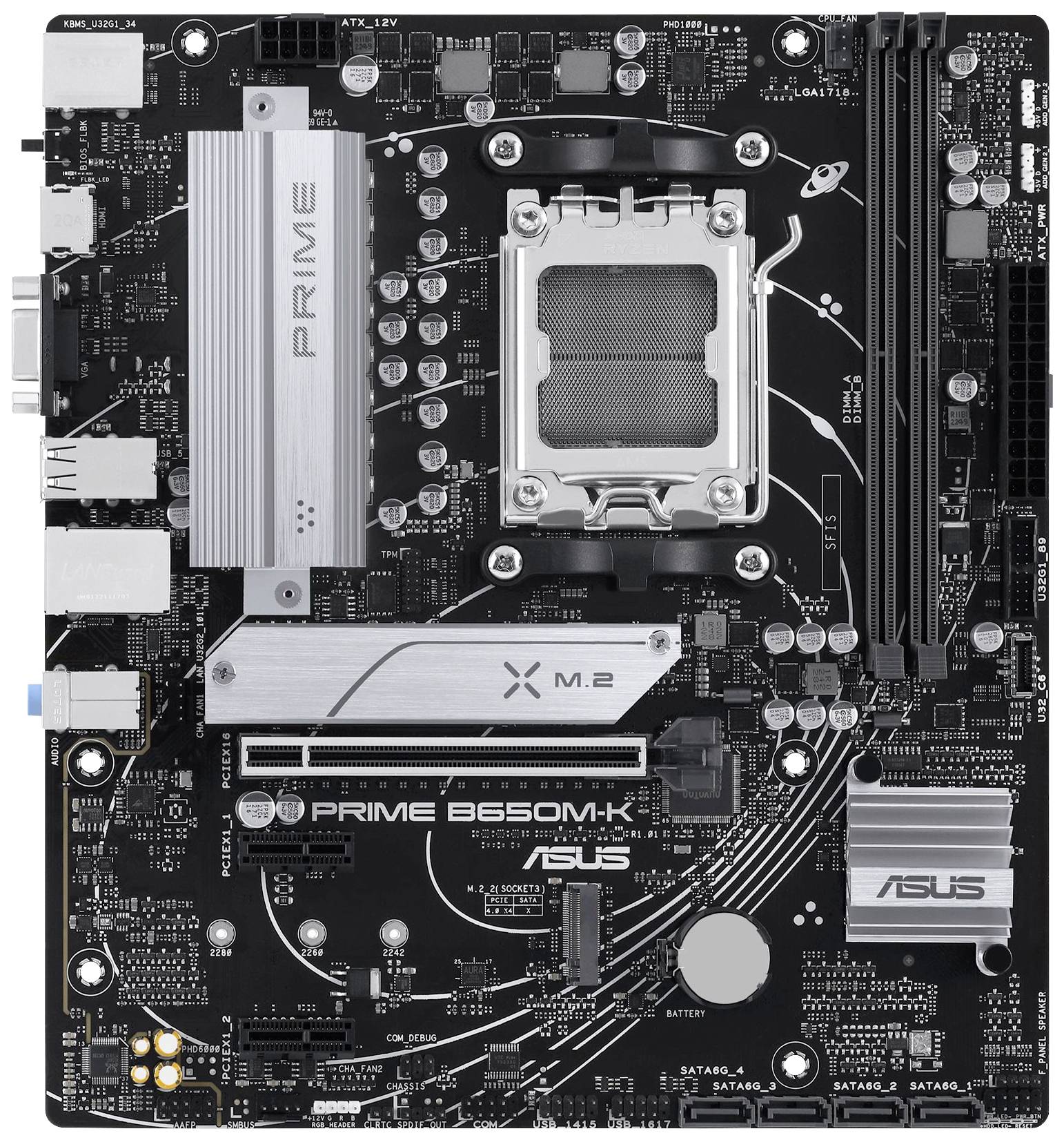 4711387236628 - PRIME B650M-K Mainboard Sockel (PC) AMD AM5 Formfaktor (Details) Micro-ATX Mainboard-Chipsatz AMD® B650 4711387236628 - PRIME B650M-K Mainboard Sockel (PC) AMD AM5 Formfaktor (Details) Micro-ATX Mainboard-Chipsatz AMD® B650