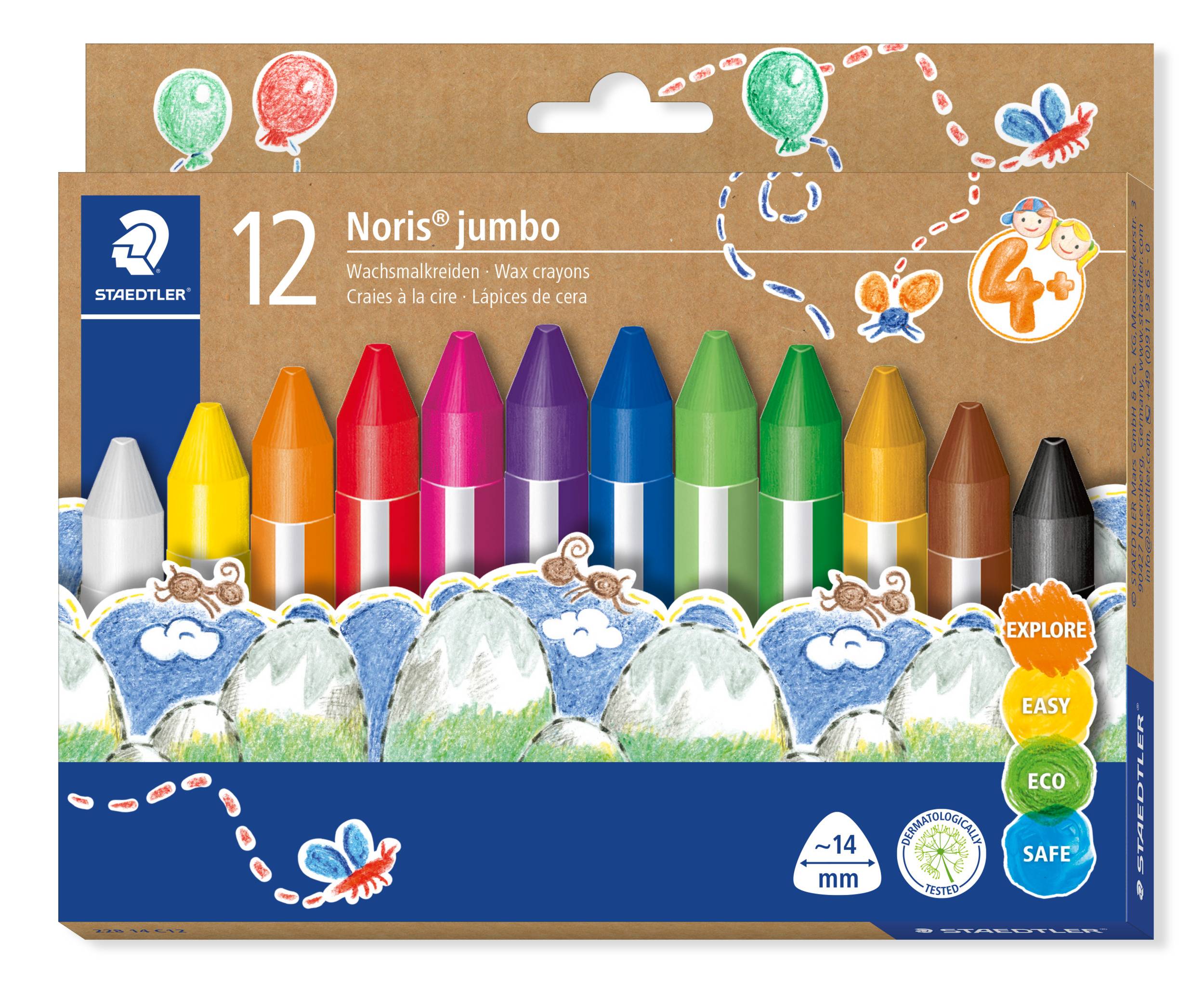 STAEDTLER Wachsmalkreide Noris jumbo 12er-Set retail Zeichnen,Malen,Basteln