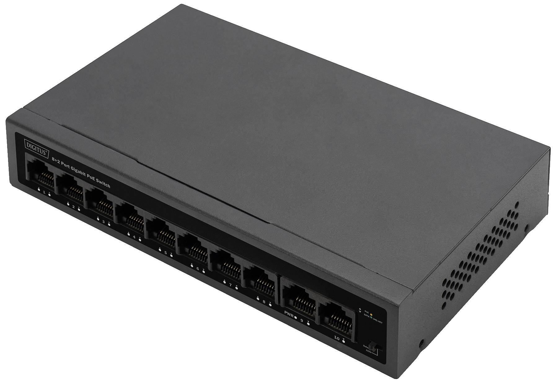 DIGITUS Switch 8+2Port 10/100 30W GE PoE Unmanaged schwarz - DN-95357