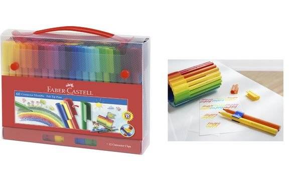FABER-CASTELL Koffer Connector Filzstifte 60-teilig - 155560