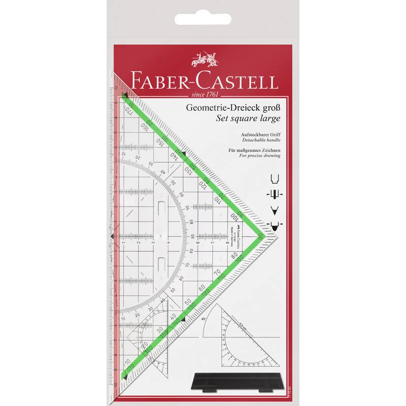 FABER-CASTELL Geometrie-Dreieck groß mit Griff 20 cm