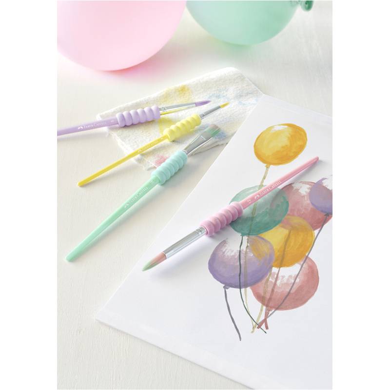 FABER-CASTELL Pinsel 4er Set Pastell Softgriffstück BK - 481620