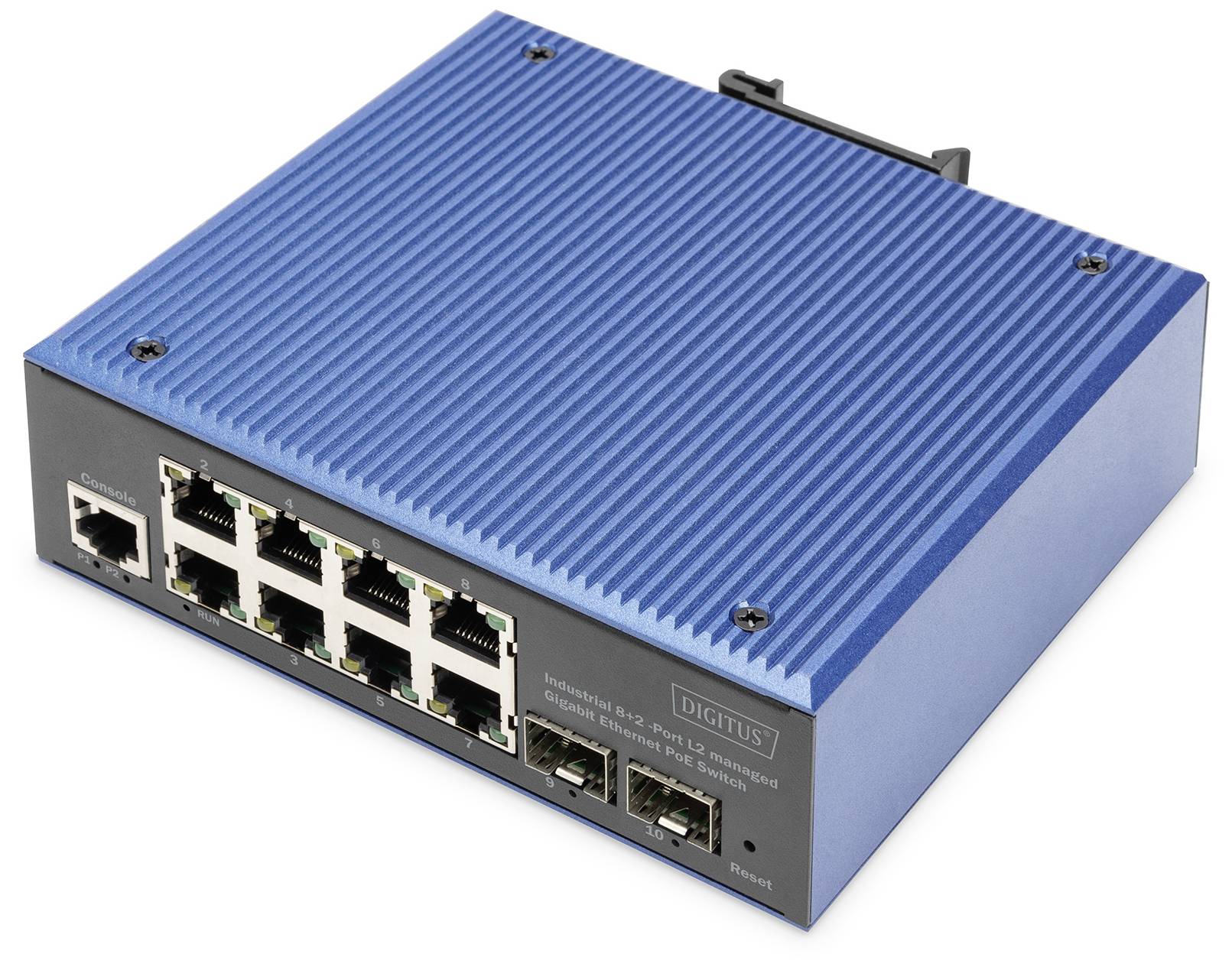 DIGITUS Switch 8+2-Port L2 managed Gigabit Ethernet PoE - DN-651157