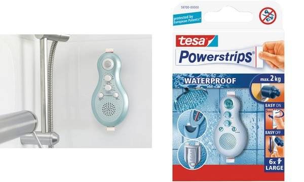4042448392763 - Powerstrips waterproof strips small - wasserfeste doppelseitige klebestreifen für küche bad bis zu 1 kg haltekraft - 1 x - Tesa 4042448392763 - Powerstrips waterproof strips small - wasserfeste doppelseitige klebestreifen für küche bad bis zu 1 kg haltekraft - 1 x - Tesa