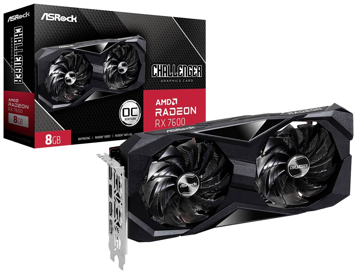 ASRock RX7600 CL 8GO 8GB DDR6 HDMI/3xDP - 90-GA41ZZ-00UANF