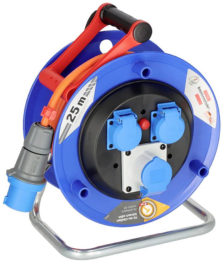 4007123673919 - Brennenstuhl Garant Camping-Kabeltrommel 25 meter 1 x CEE-Steckdose 2 x Schutzkontakt-Steckdosen IP44 spritzwassergeschützt cablepilot Tragegriff Outdoor L 230 x B 290 x H 365 mm orange blau 4007123673919 - Brennenstuhl Garant Camping-Kabeltrommel 25 meter 1 x CEE-Steckdose 2 x Schutzkontakt-Steckdosen IP44 spritzwassergeschützt cablepilot Tragegriff Outdoor L 230 x B 290 x H 365 mm orange blau