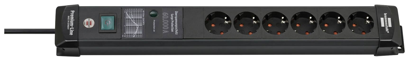 Brennenstuhl Premium-Line ÜSS 6fach schwarz *DE* - 1951160401