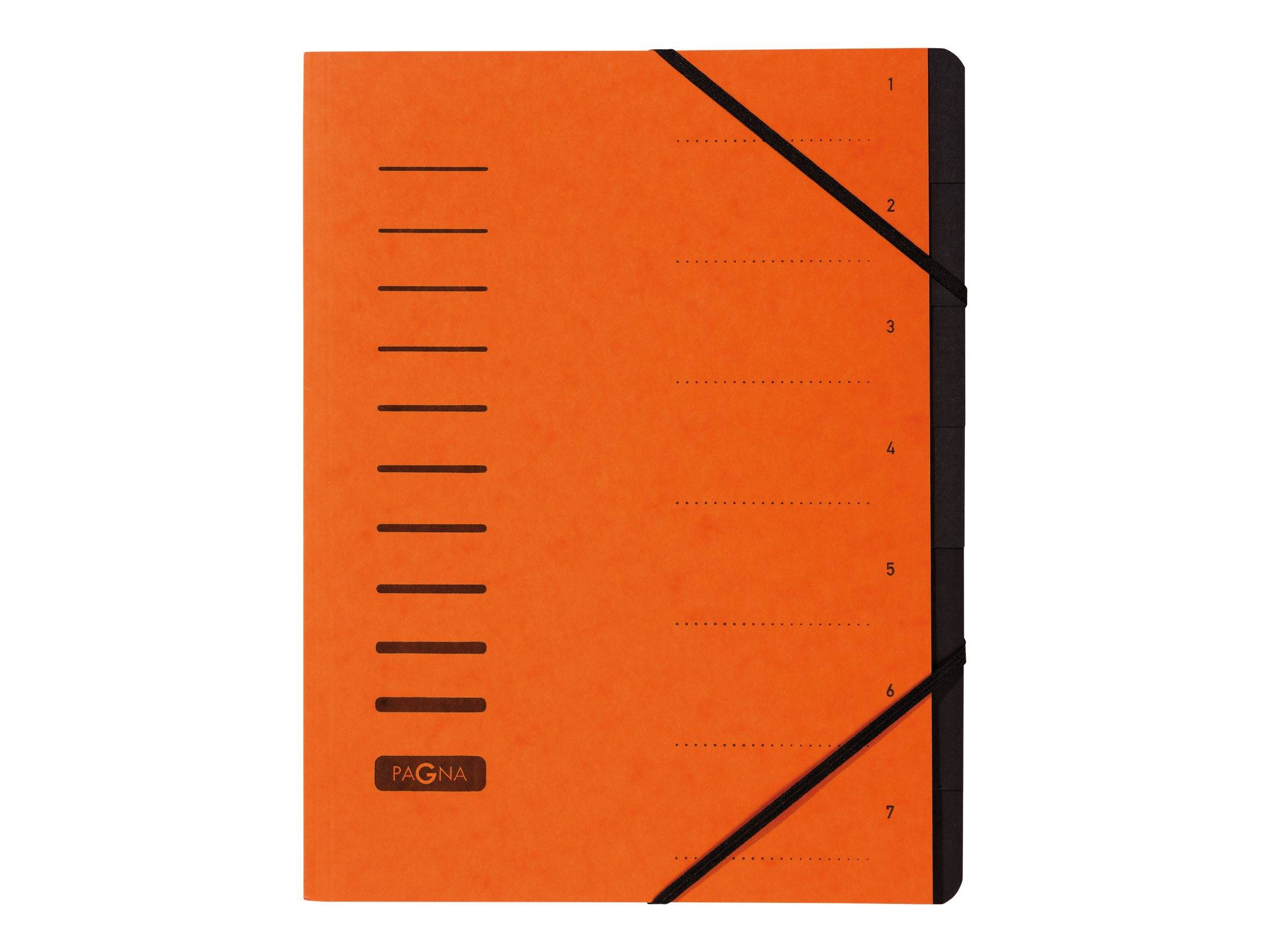 PAGNA Ordnungsmappe 7 Fächer 1-7 orange Ordnen,Archivieren,Verstauen