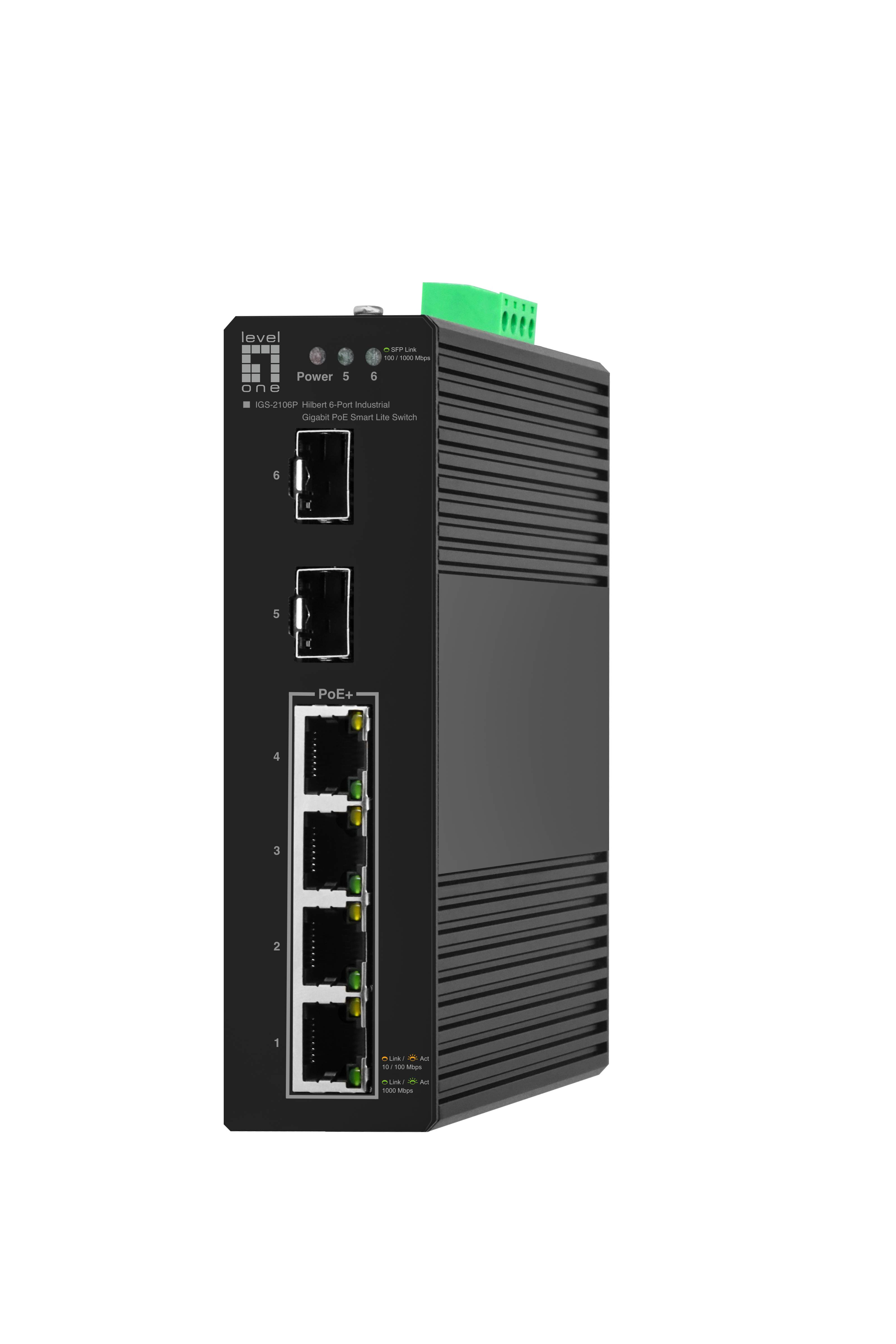 LevelOne Switch 6x GE IGS-2106P 2xSFP, 4xPoE Outputs sw - IGS-2106P