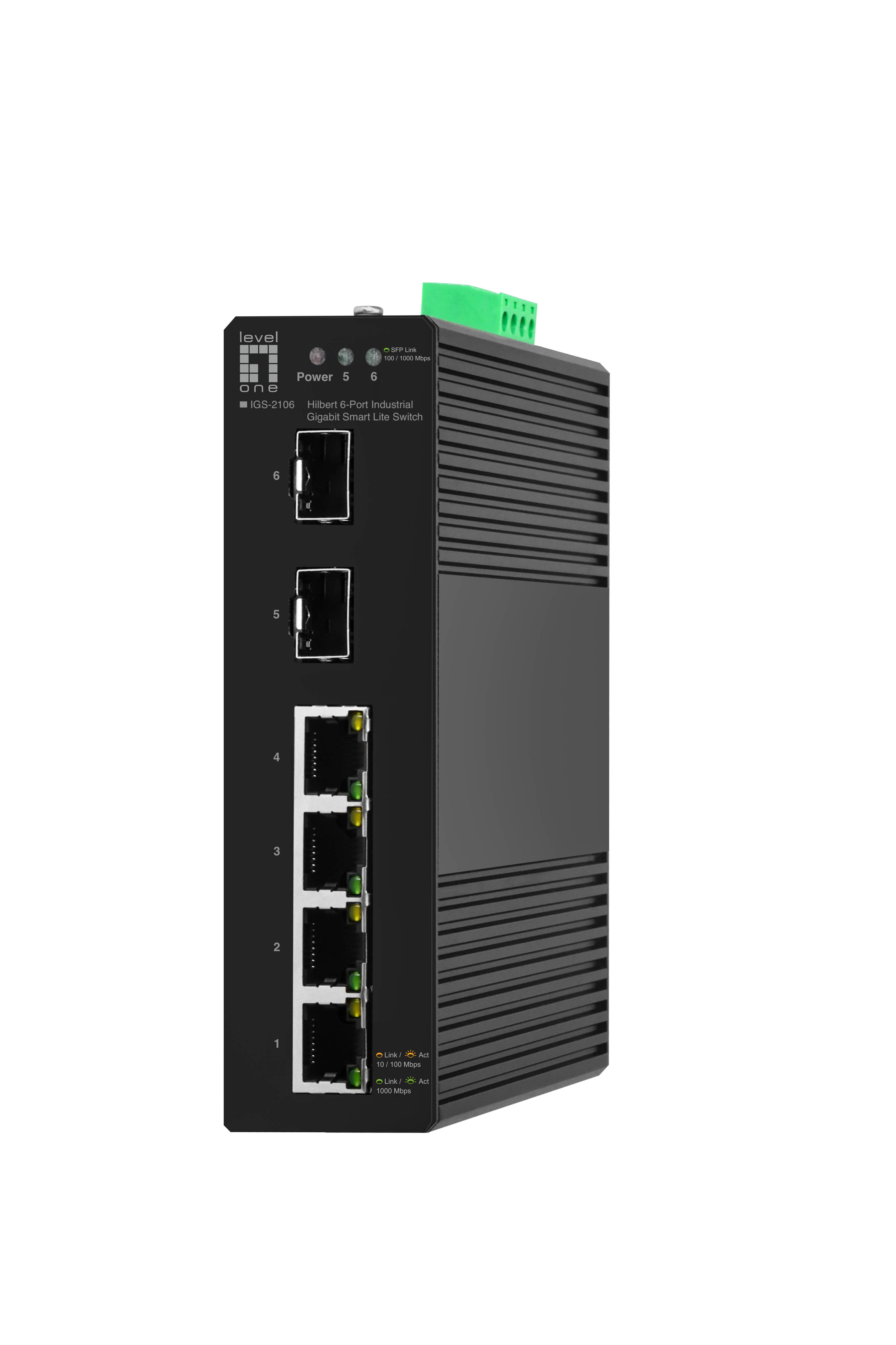 LevelOne Switch 6x GE IGS-2106 2xSFP, 4xRJ45 schwarz - IGS-2106