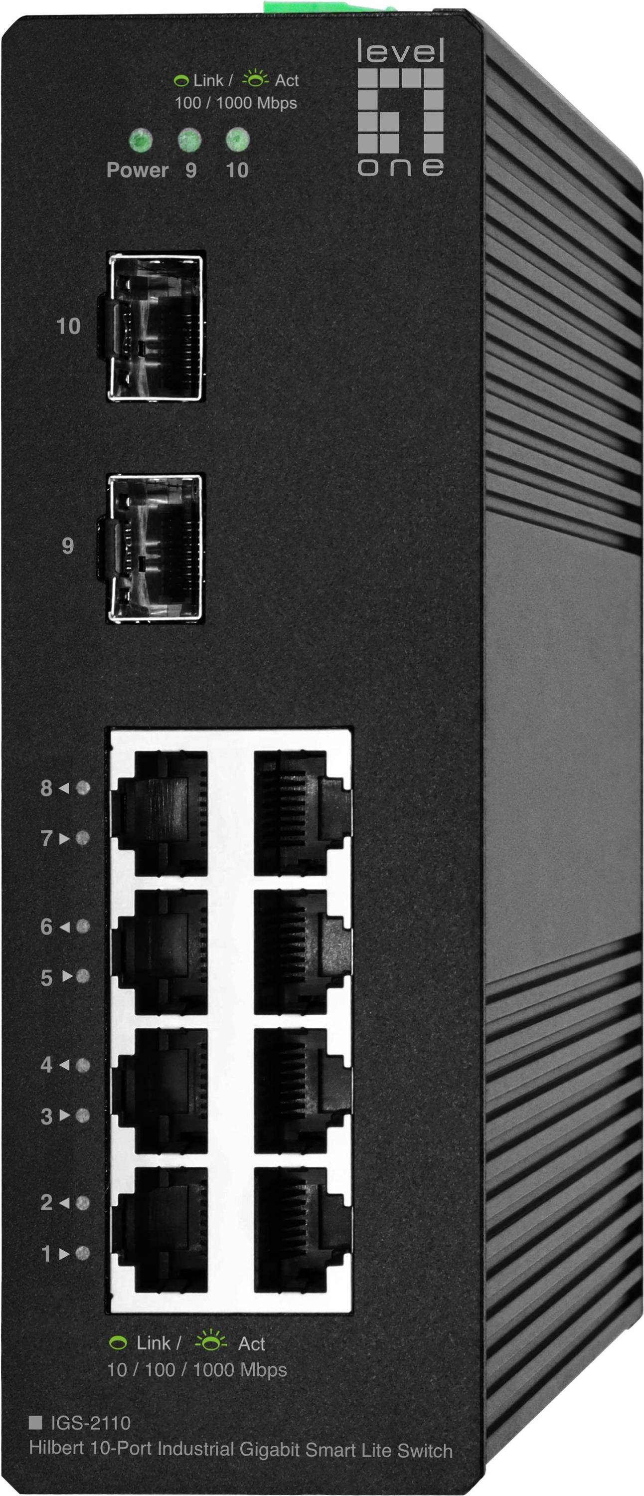 LevelOne Switch 10x GE IGS-2110 2xSFP, 8xRJ45 Ports sw - IGS-2110