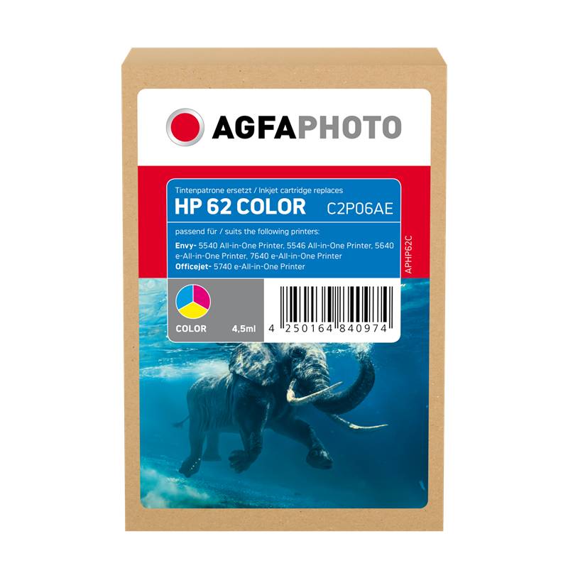 4250164840974 - AgfaPhoto Patrone HP APHP62 C No625 C2P06AE color remanufactured 4250164840974 - AgfaPhoto Patrone HP APHP62 C No625 C2P06AE color remanufactured