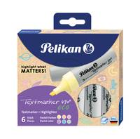 Pelikan Textmarker 490 eco Set aus 6 Pastell-Farben im Etui