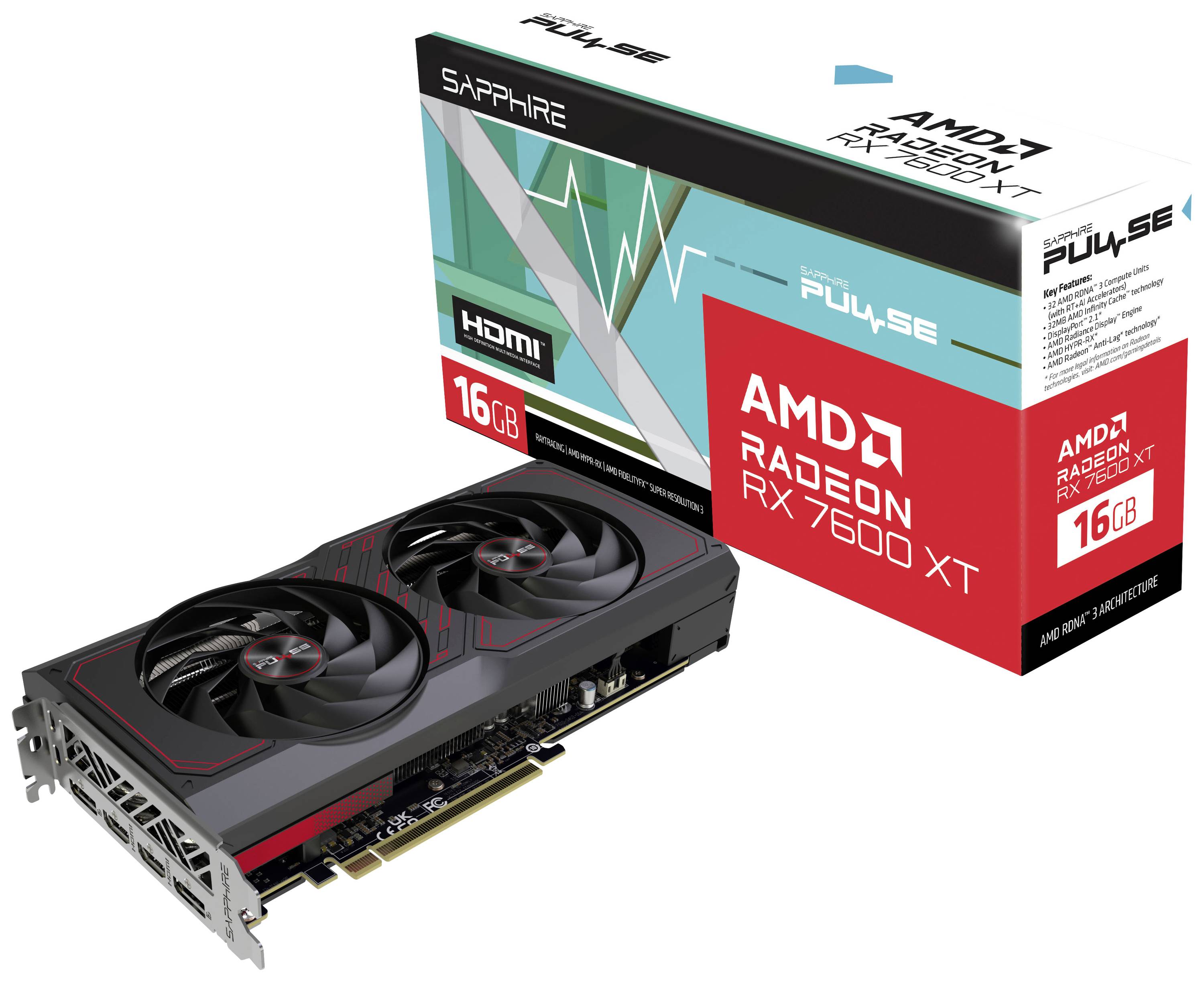 4895106294943 - Grafikkarte AMD Radeon RX 7600 XT Pulse 16 GB GDDR6-SDRAM PCIe x8 HDMI® DisplayPort AMD FreeSync 4895106294943 - Grafikkarte AMD Radeon RX 7600 XT Pulse 16 GB GDDR6-SDRAM PCIe x8 HDMI® DisplayPort AMD FreeSync