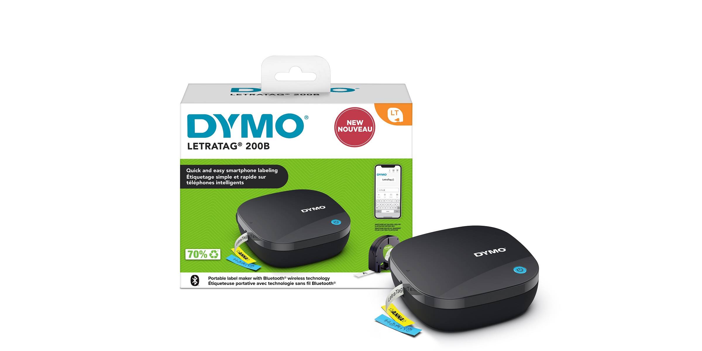 DYMO LetraTag LT-200B Bluetooth schwarz inkl 2 Bänder Gratis Etikettendrucker