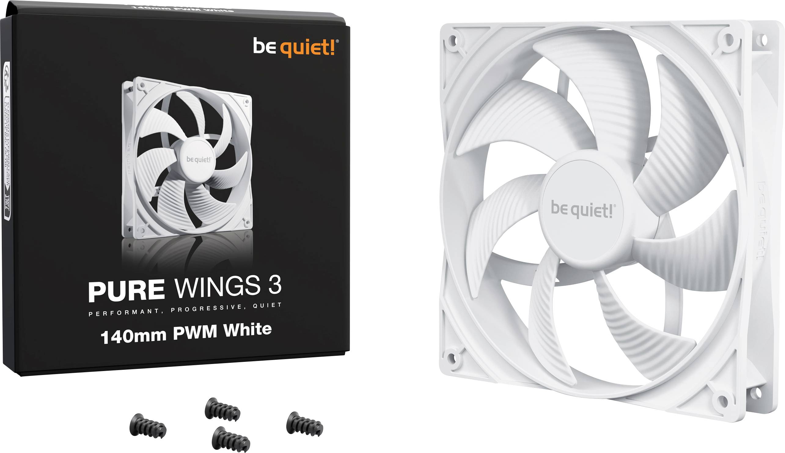 be quiet! Lüfter 140*140*25  Pure Wings 3 White PWM