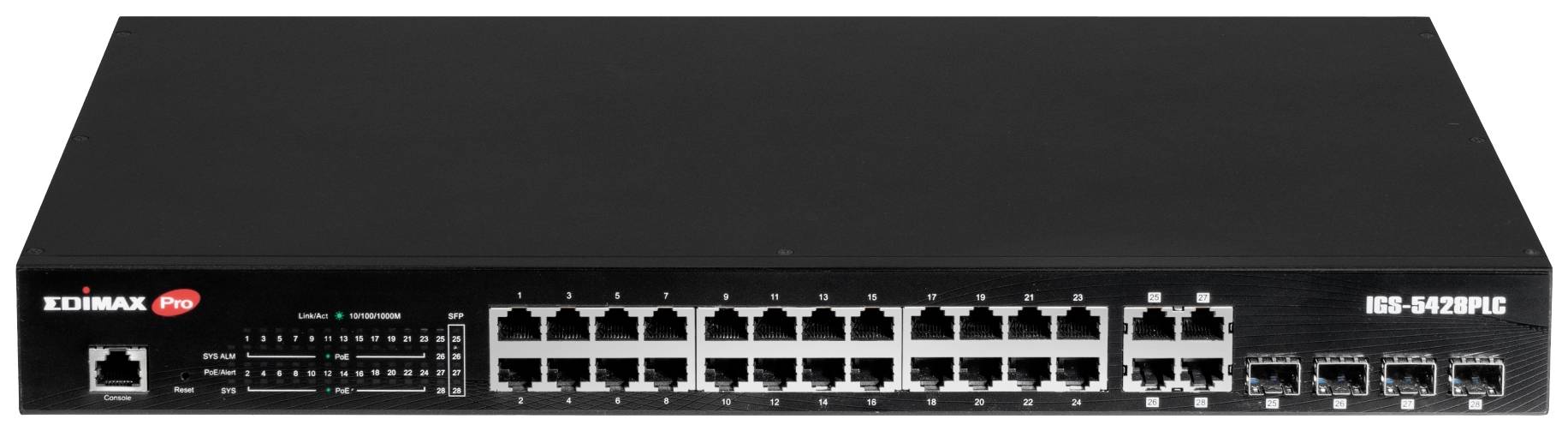 EDIMAX Switch Industrial 28-Port Gig. PoE+ 4x RJ45/SFP Combo - IGS-5428PLC