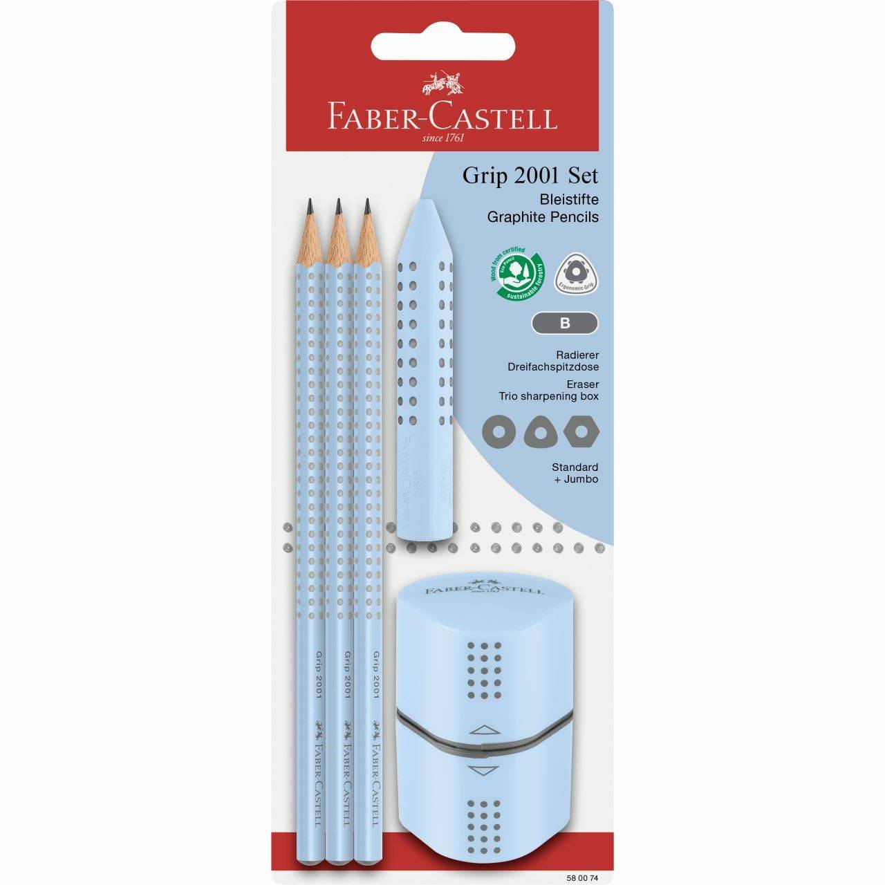 FABER-CASTELL Set Grip 2001 sky blue BK - 580074